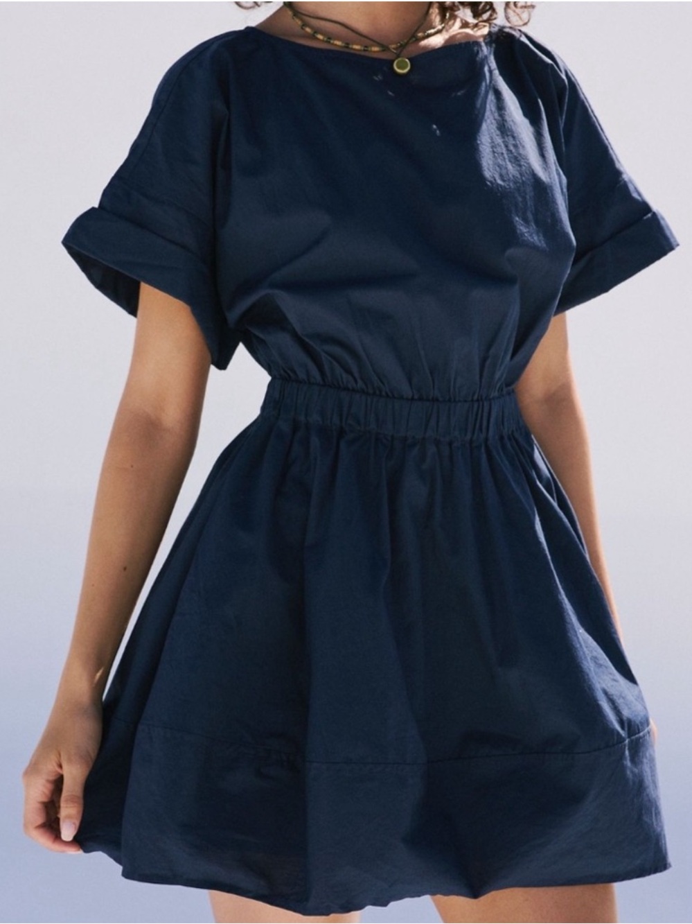 Free People Full Time Fun Mini Dress in Navy Blue xs